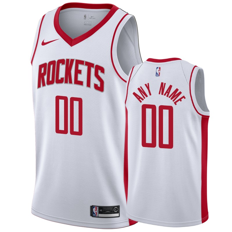 Custom Houston Rockets #00 Association Men's Jersey - White
