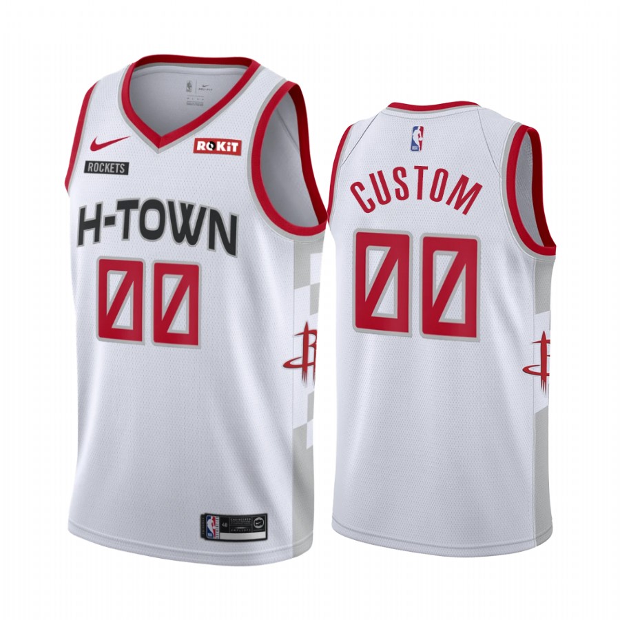 Custom Houston Rockets City Edition White Jersey