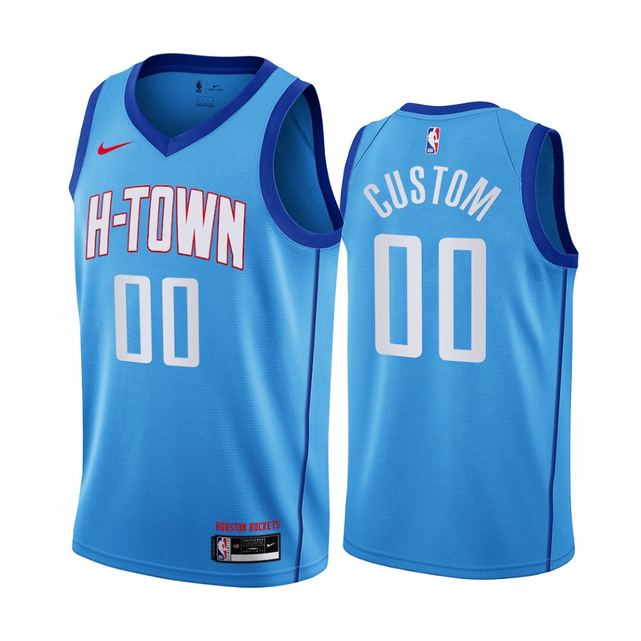 Custom Houston Rockets Blue City Jersey H-Town