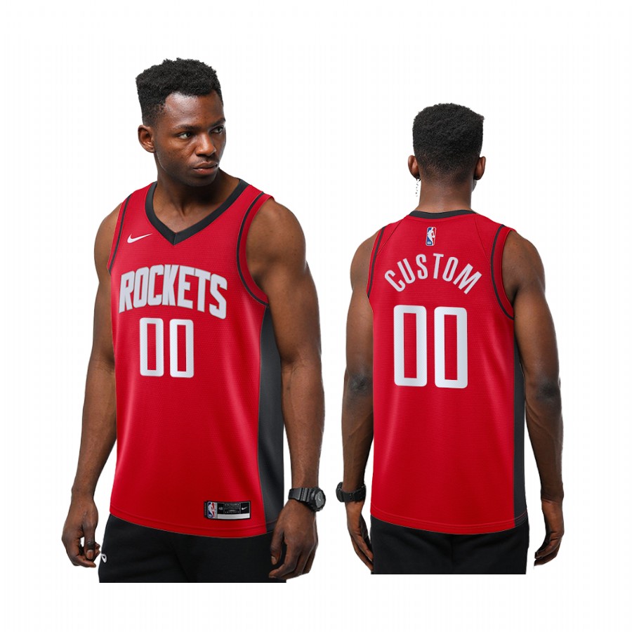 Custom Houston Rockets Red Icon Jersey