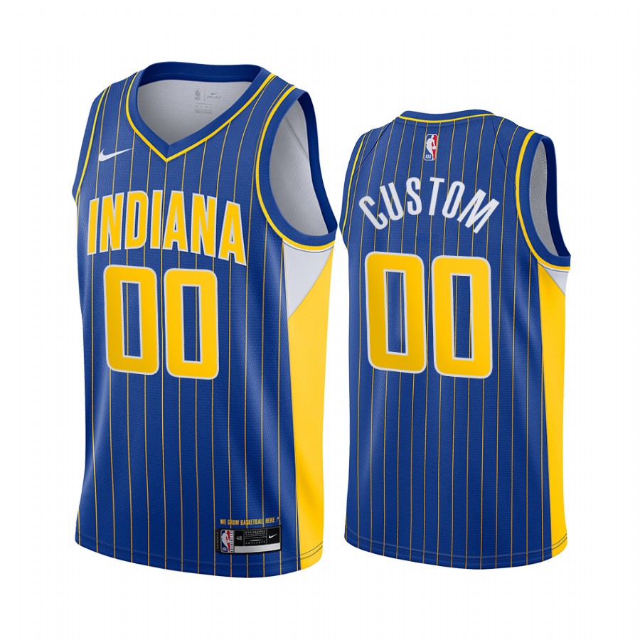 Custom Indiana Pacers Blue City Edition Jersey New Uniform