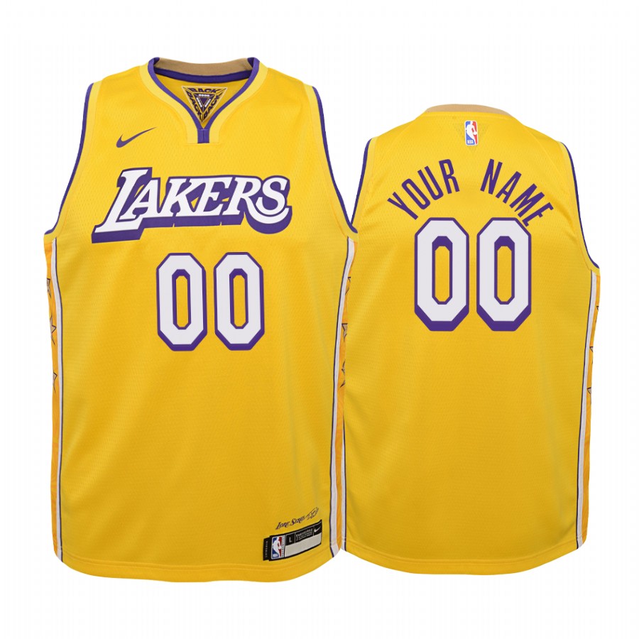 Custom Los Angeles Lakers City Youth Jersey - Gold