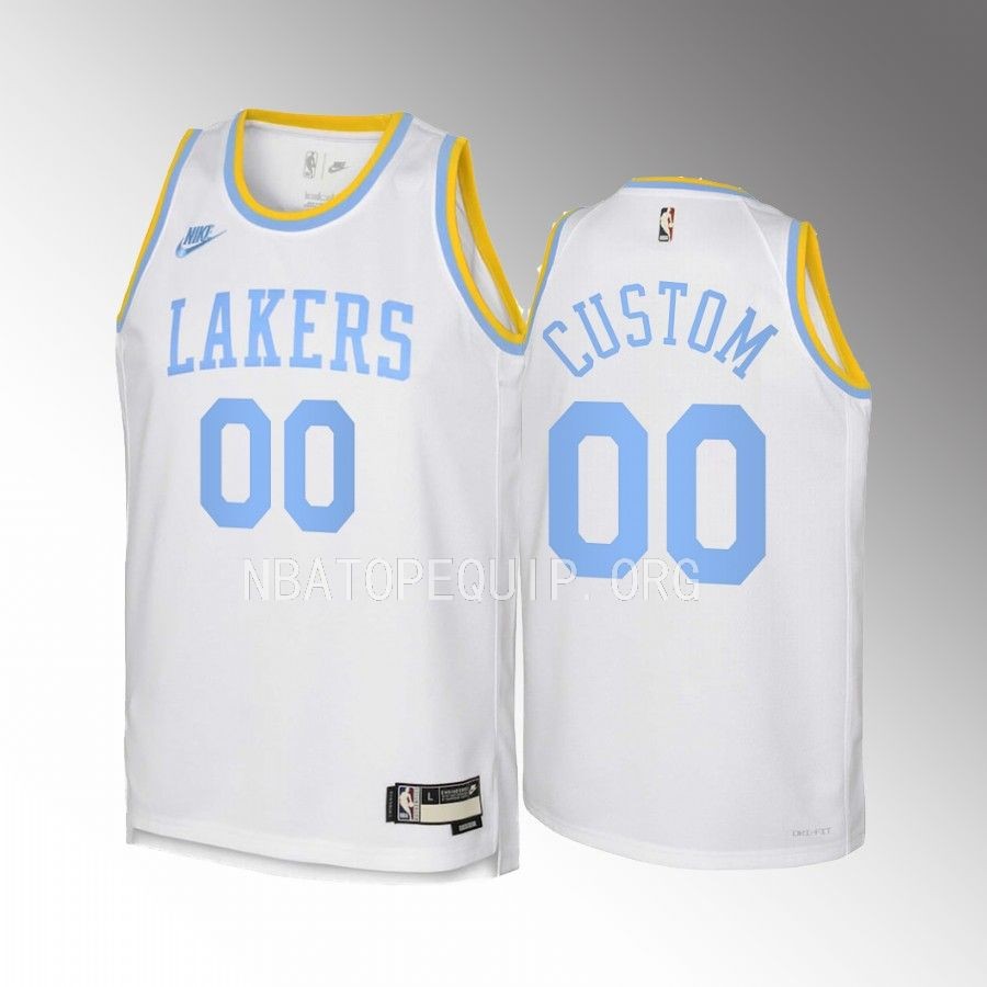 Custom Los Angeles Lakers Classic Edition White Youth Jersey - Swingman