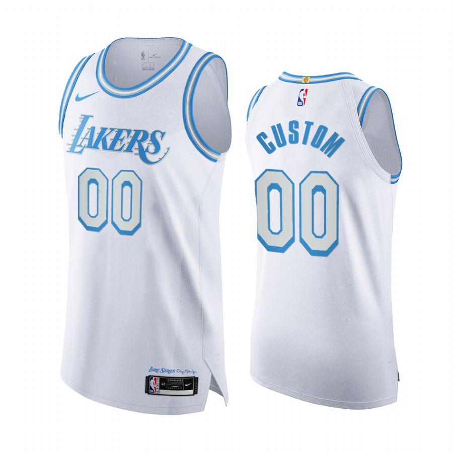 Custom Los Angeles Lakers White City Jersey Legacy of Lore