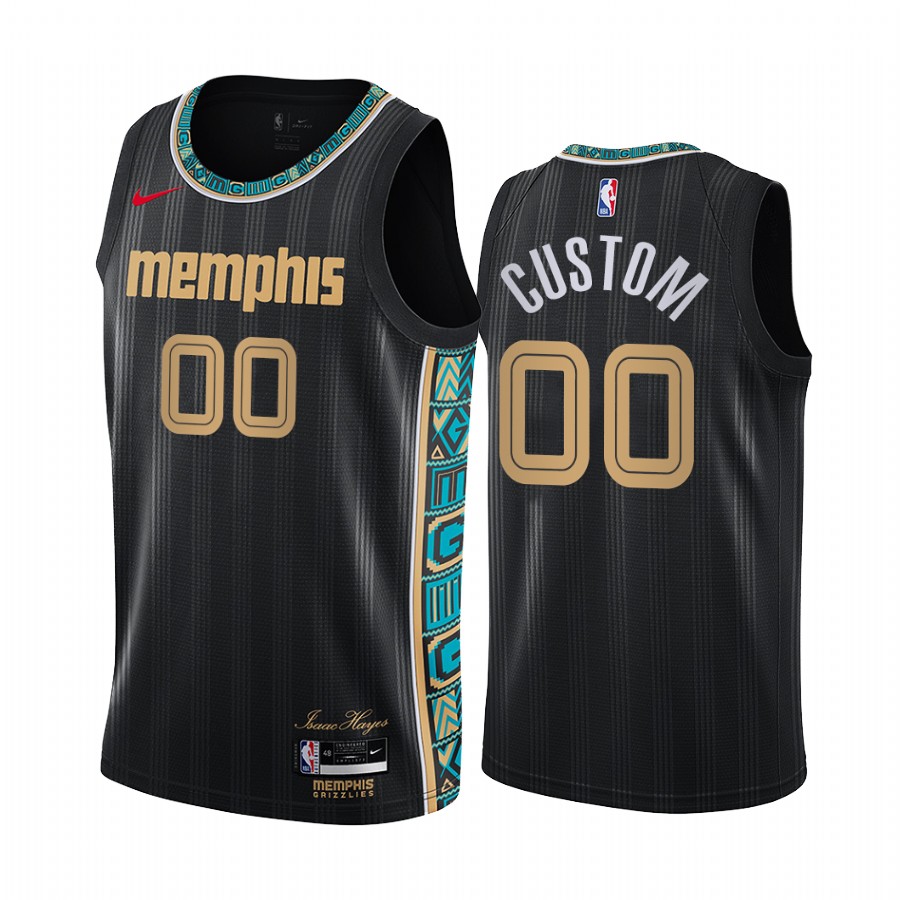 Custom Memphis Grizzlies Black City Jersey New Uniform