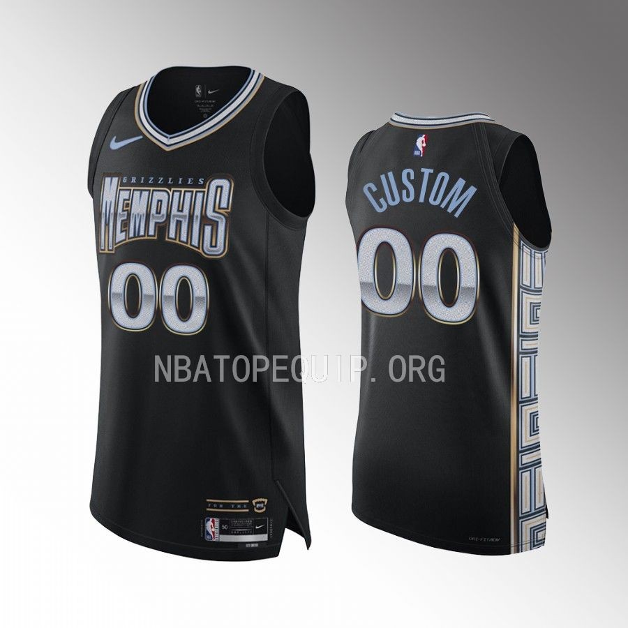 custom Memphis Grizzlies City Edition #00 Jersey Black