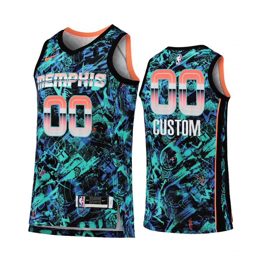 Custom Memphis Grizzlies Select Series Turquoise Jersey Dazzle