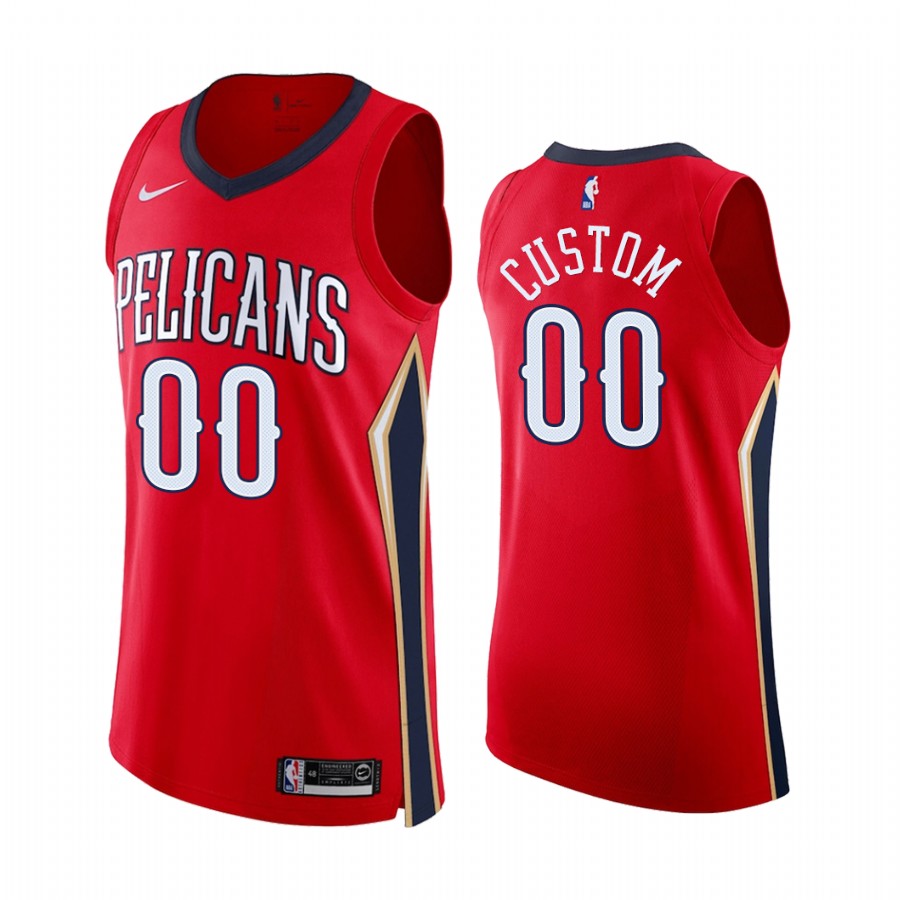 Custom New Orleans Pelicans Red Statement Edition Jersey