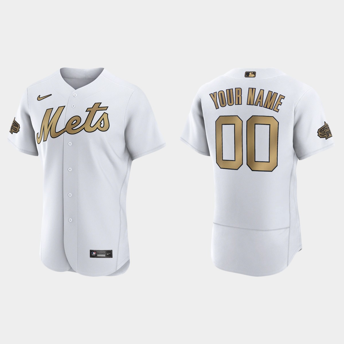 Custom New York Mets All-Star Game Jersey - White