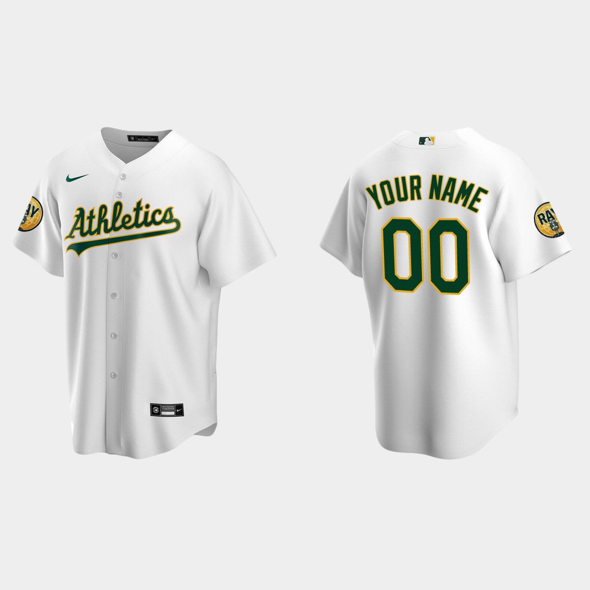 Custom Oakland Athletics Ray Fosse Patch Jersey - White