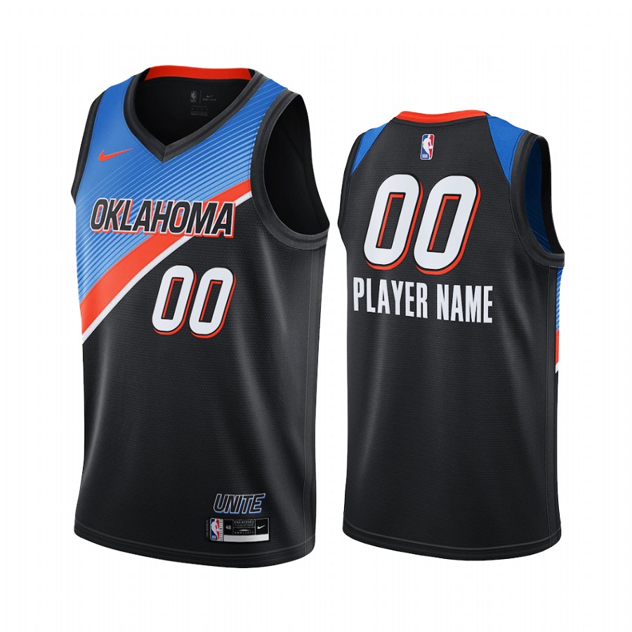 Custom Oklahoma City Thunder Black City Edition Jersey Player