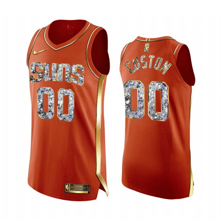 custom Orange #00 Phoenix Suns Playoffs Jersey Diamond Edition