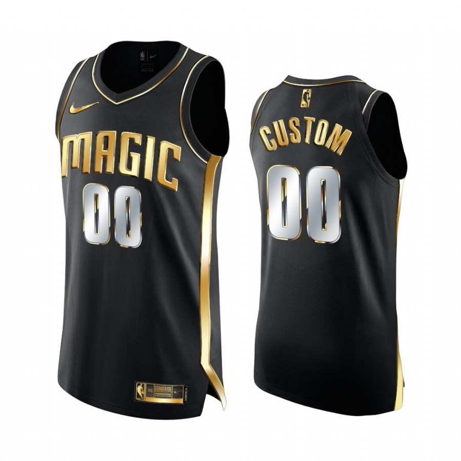 Custom Orlando Magic Black Golden Edition Jersey Limited
