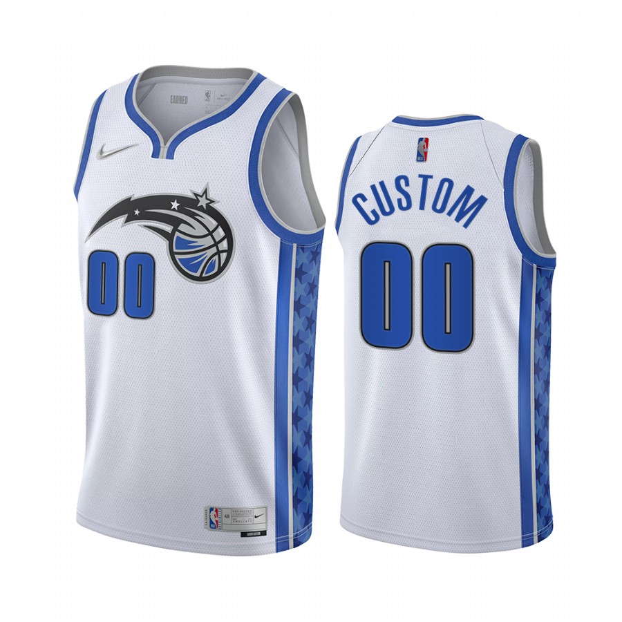 Custom Orlando Magic Earned Edition White #00 Jersey Swingman