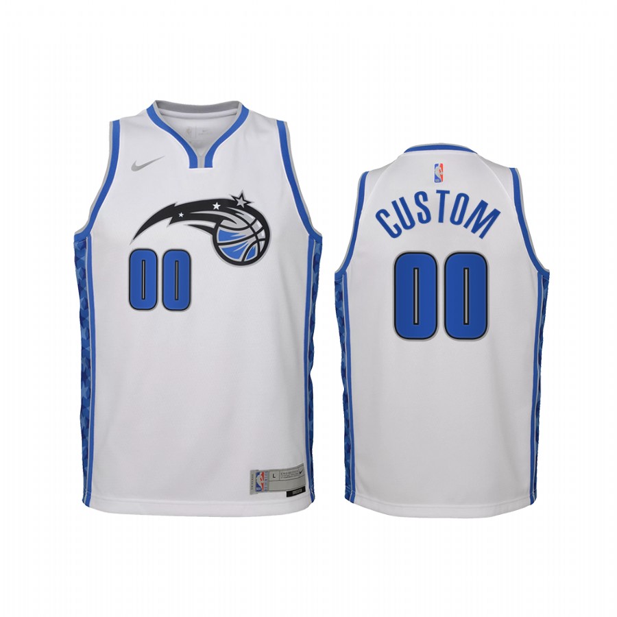 Custom Orlando Magic Earned Edition White Youth Jersey - Swingman