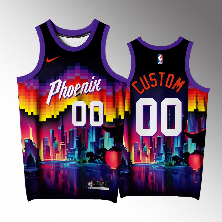 custom Phoenix Suns #00 Purple Jersey Arizona City Exclusive Edition