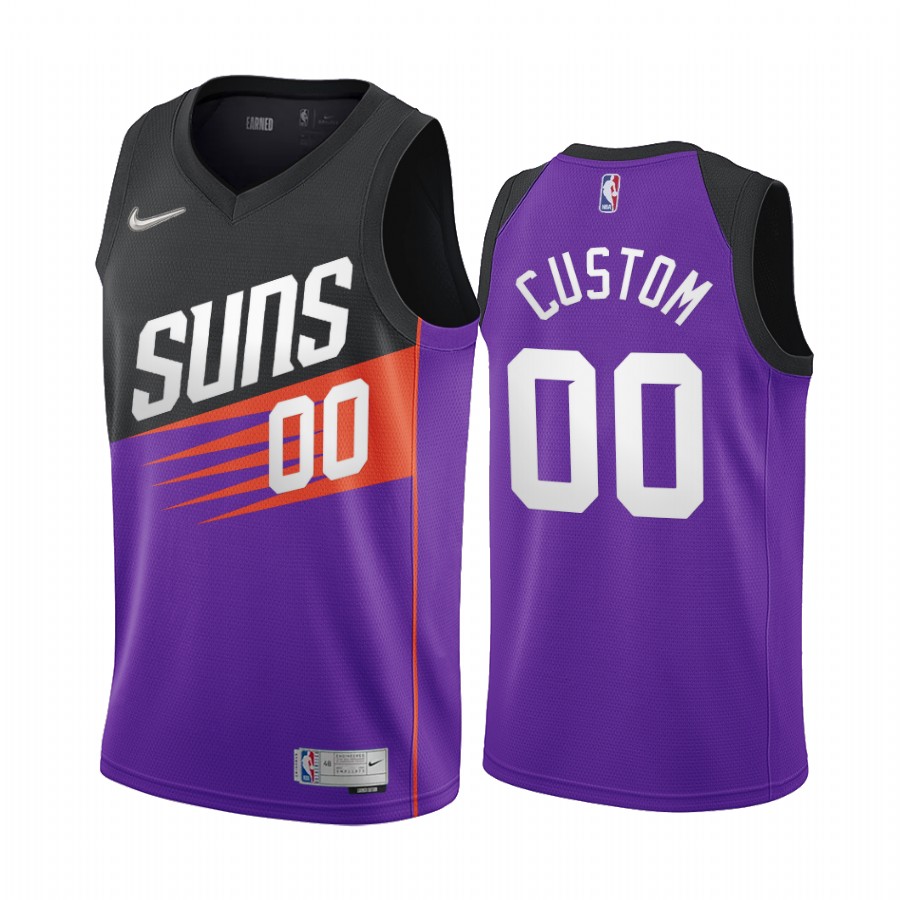 Custom Phoenix Suns Earned Edition Purple #00 Jersey Swingman