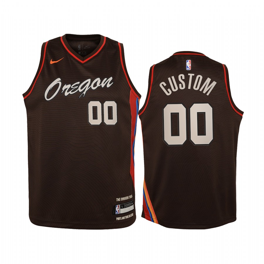 Custom Portland Trail Blazers City Edition Youth Jersey - Black