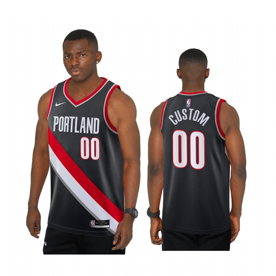 Custom Portland Trail Blazers Black Icon Jersey
