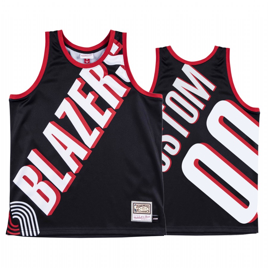 Custom Portland Trail Blazers Classic Black Big Face Men Jersey