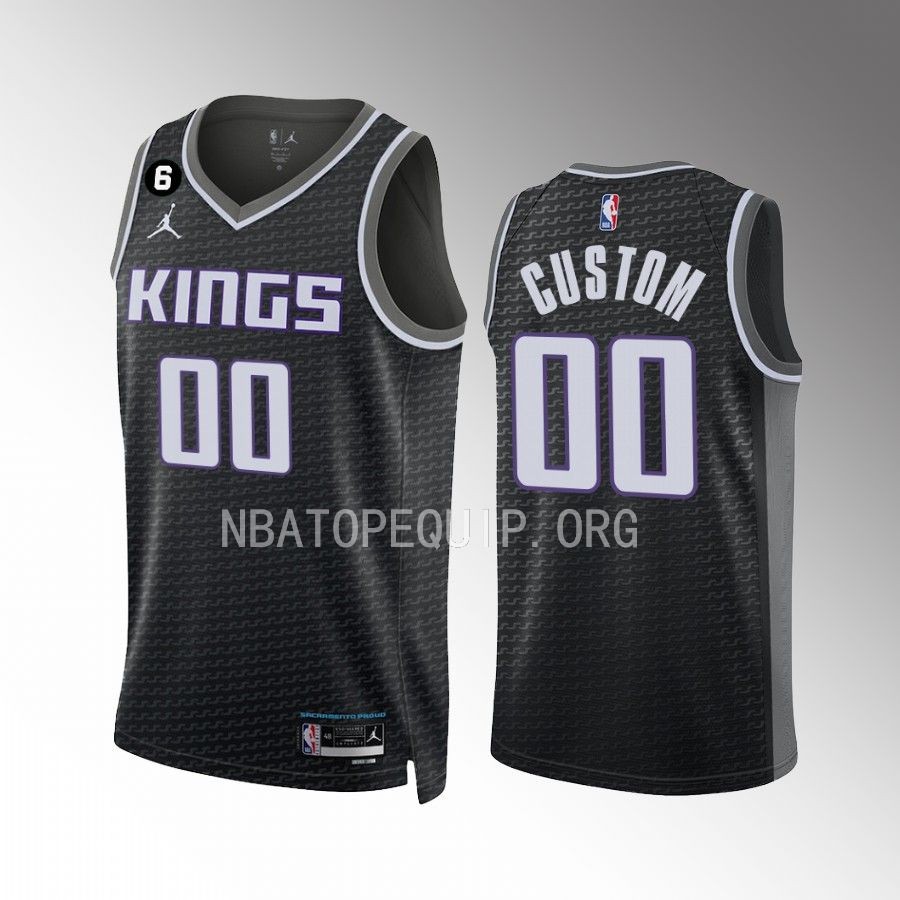 Custom Sacramento Kings #00 Black Jersey Statement Edition Swingman