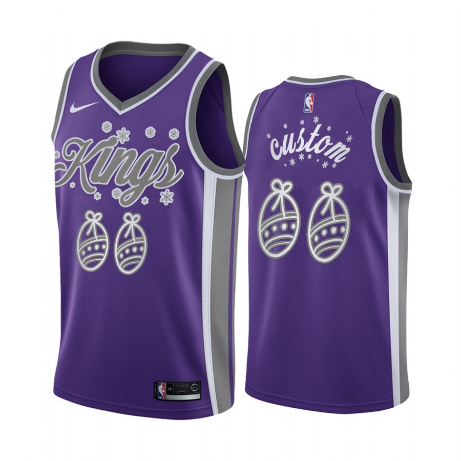 Custom Sacramento Kings Christmas Night Purple Jersey Festive Special Edition
