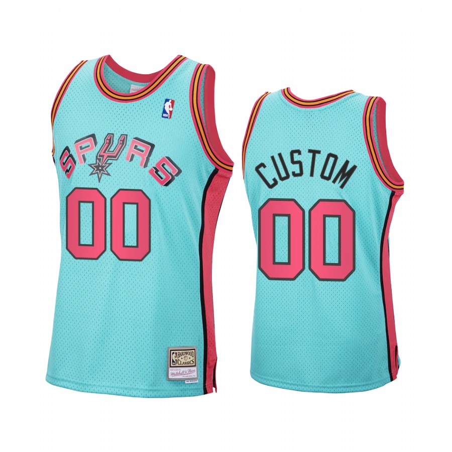 Custom San Antonio Spurs Blue Jersey Reload Classic