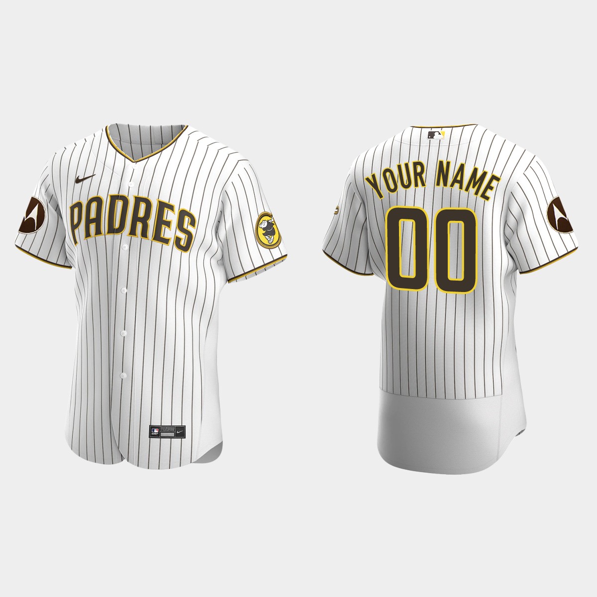 Custom San Diego Padres Motorola Patch Jersey - White