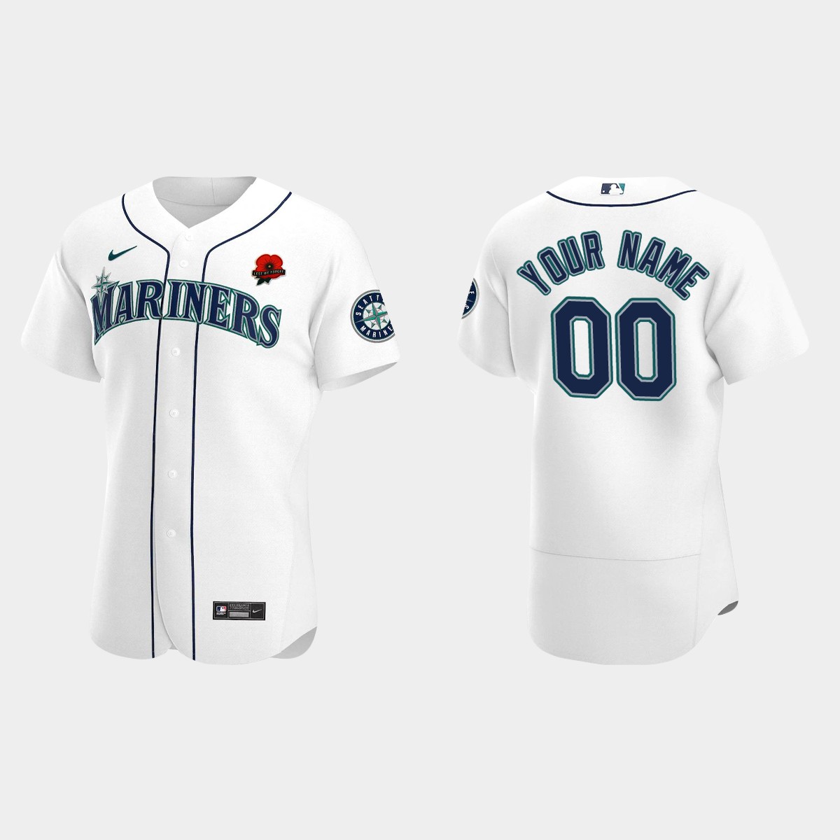 Custom Seattle Mariners Memorial Day Jersey - White