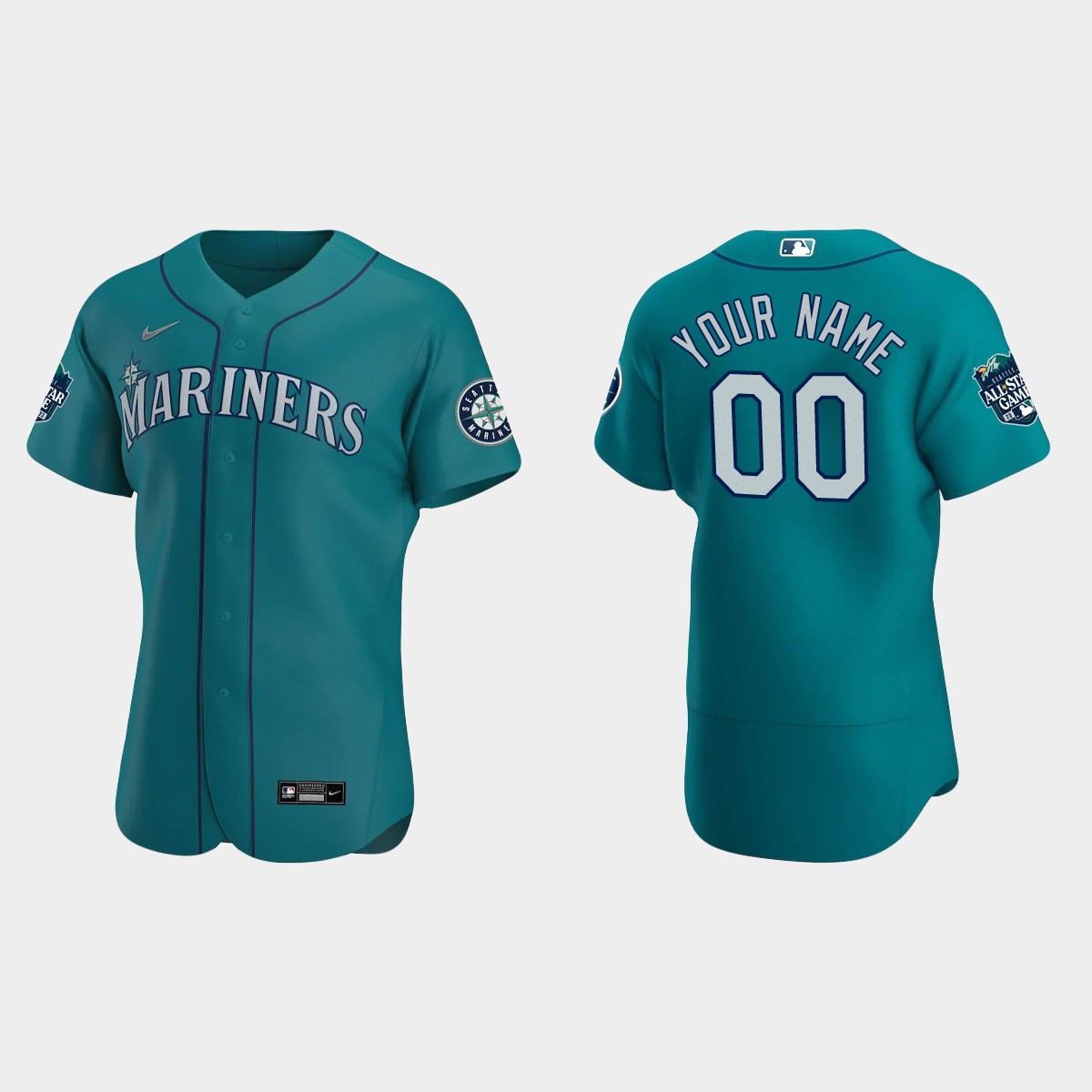 Custom Seattle Mariners All-Star Game Jersey - Aqua