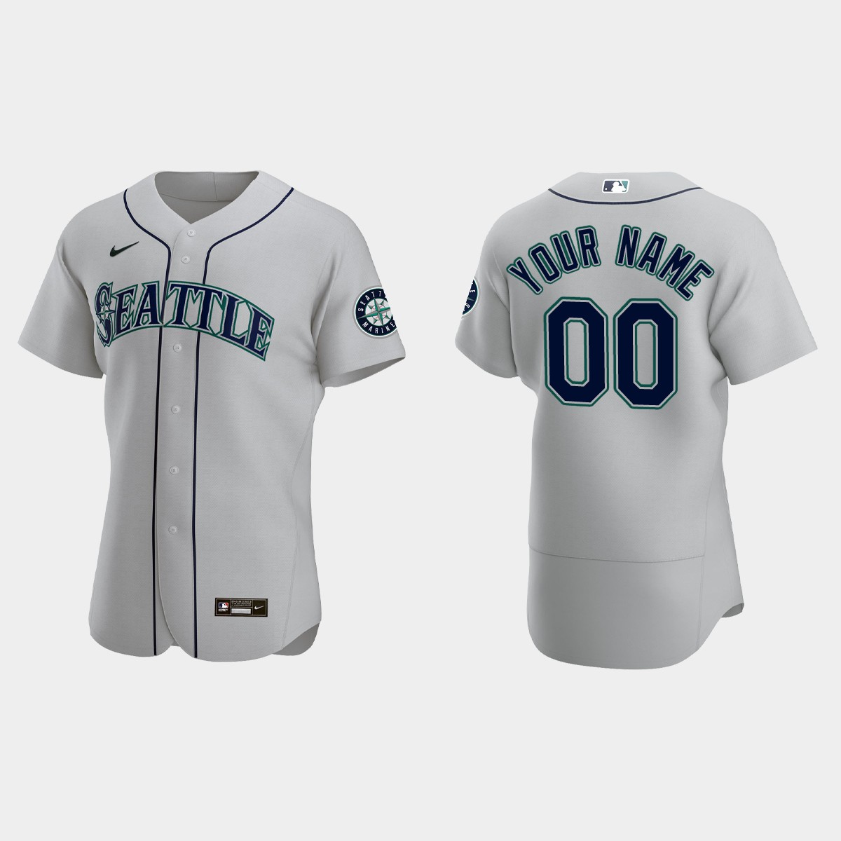 Custom Seattle Mariners Jersey - Gray
