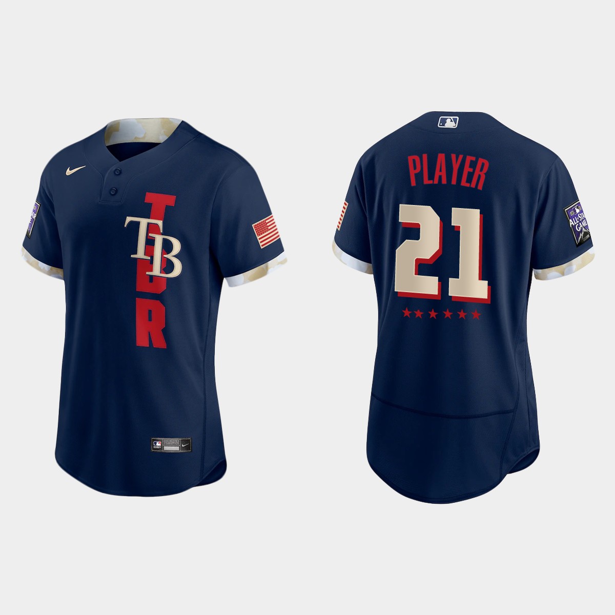 Custom Tampa Bay Rays All-Star Game Jersey - Navy