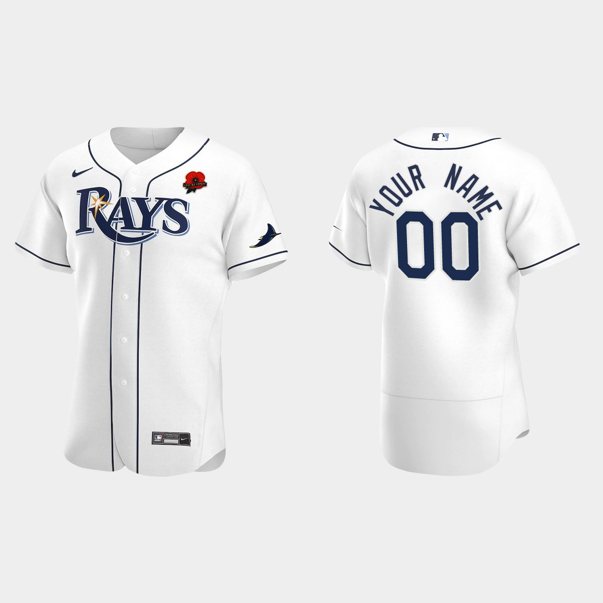 Custom Tampa Bay Rays Memorial Day Jersey - White
