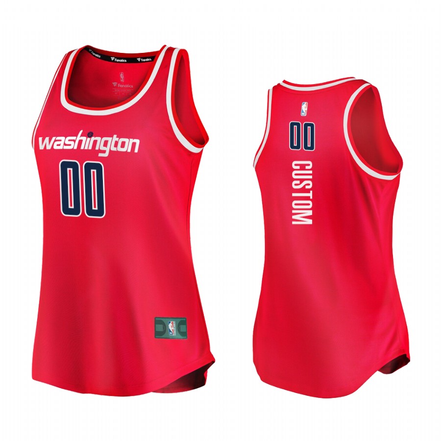 Custom Washington Wizards #00 Red Women Jersey Icon Edition