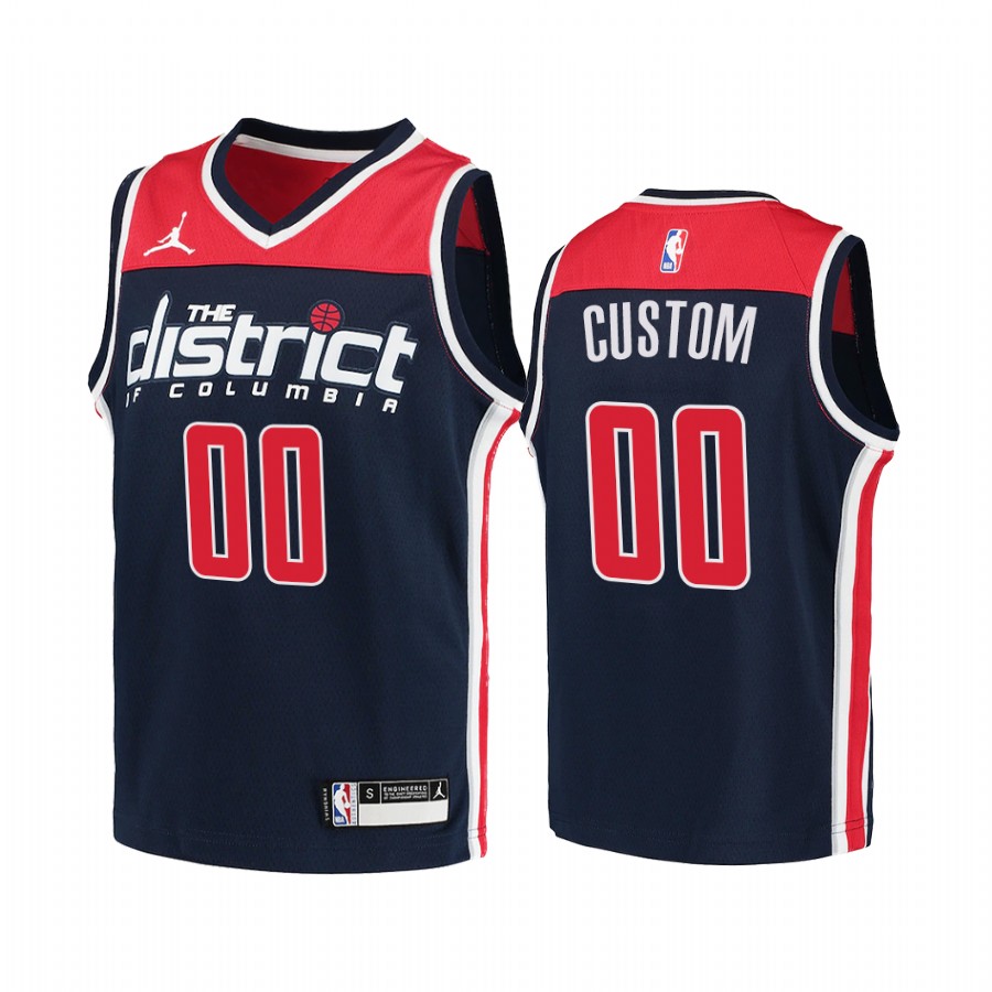 Custom Washington Wizards Statement Youth Jersey - Navy