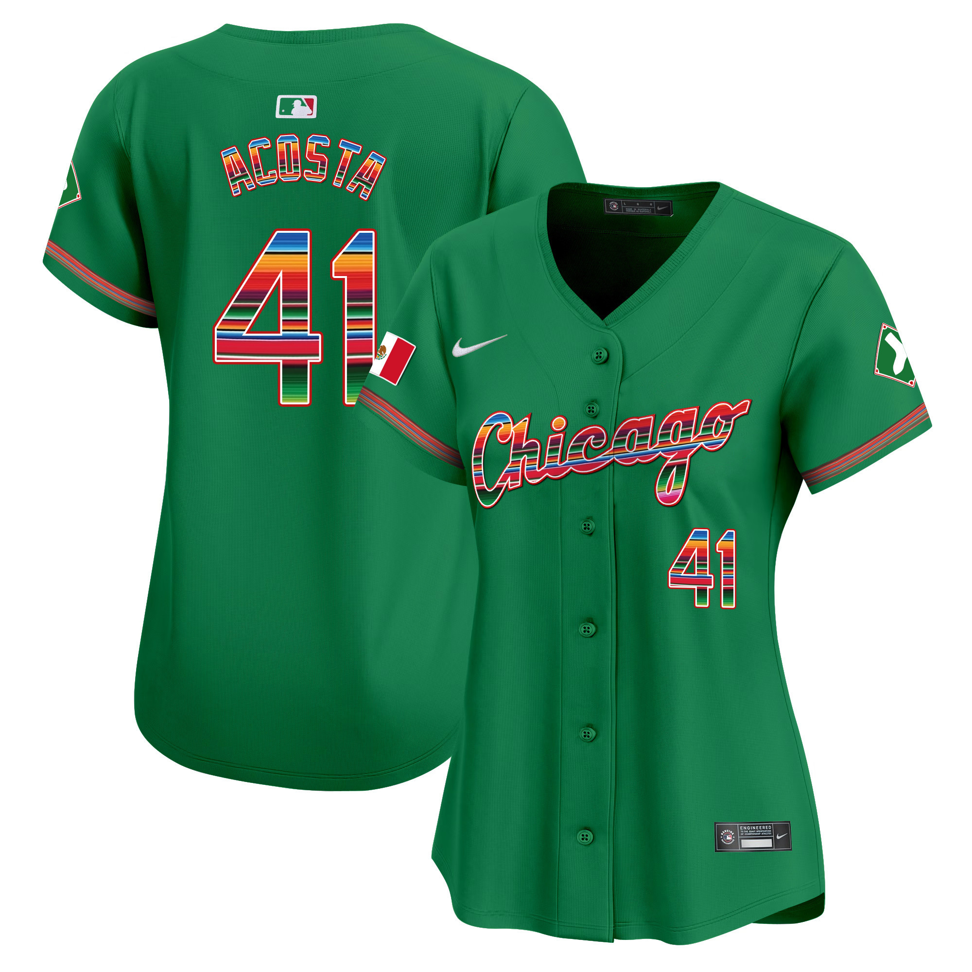 Cy Acosta Women's Chicago White Sox Mexico Vapor Premier Limited V3 Green Jersey - All Stitched