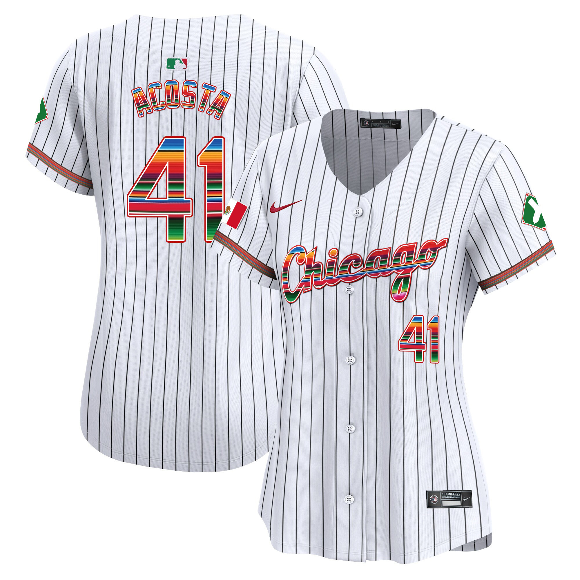 Cy Acosta Women's Chicago White Sox Mexico Vapor Premier Limited V3 Stripe Jersey - All Stitched