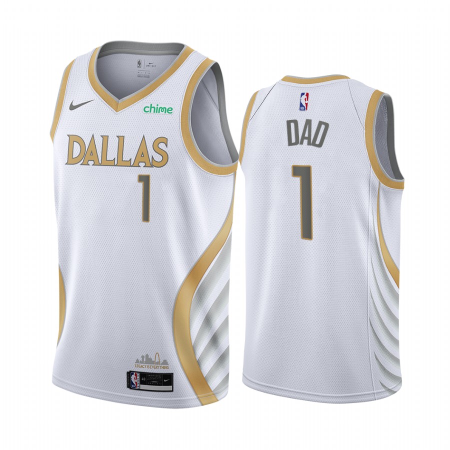 Dallas Mavericks Fathers Day White No.1 Dad Jersey