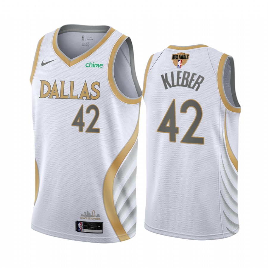 Dallas Mavericks #42 Maxi Kleber Playoffs White Jersey
