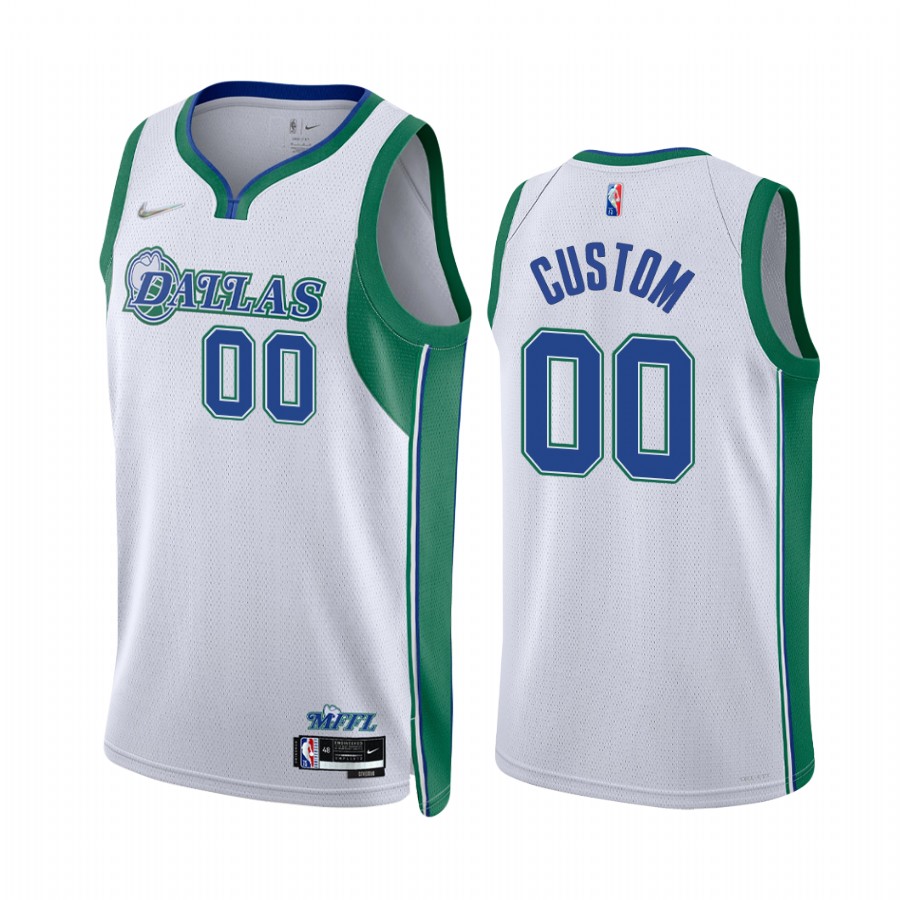 Dallas Mavericks Custom White City Edition Jersey Throwback