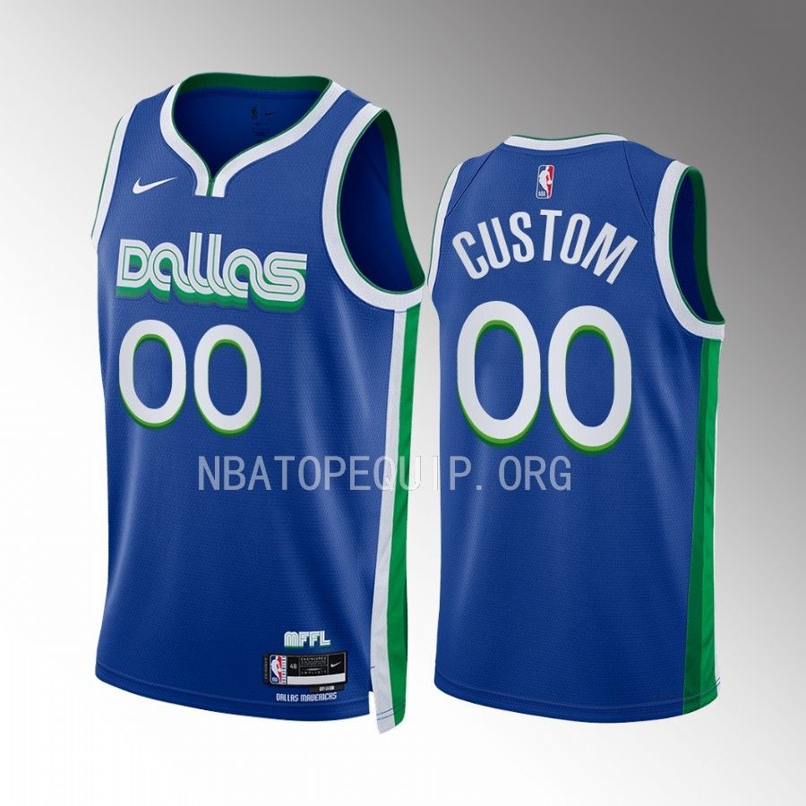 Dallas Mavericks Custom City Edition Blue #00 Jersey Swingman