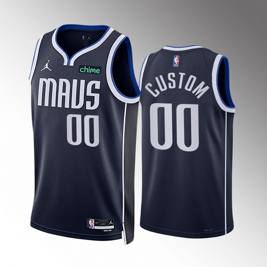 Dallas Mavericks Custom Statement Edition Navy #00 Jersey Swingman