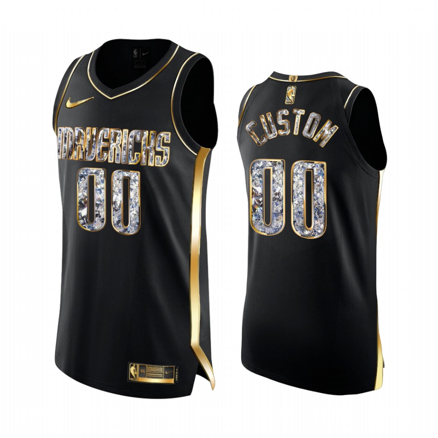 Dallas Mavericks Custom Black Diamond Edition Jersey Playoffs #00