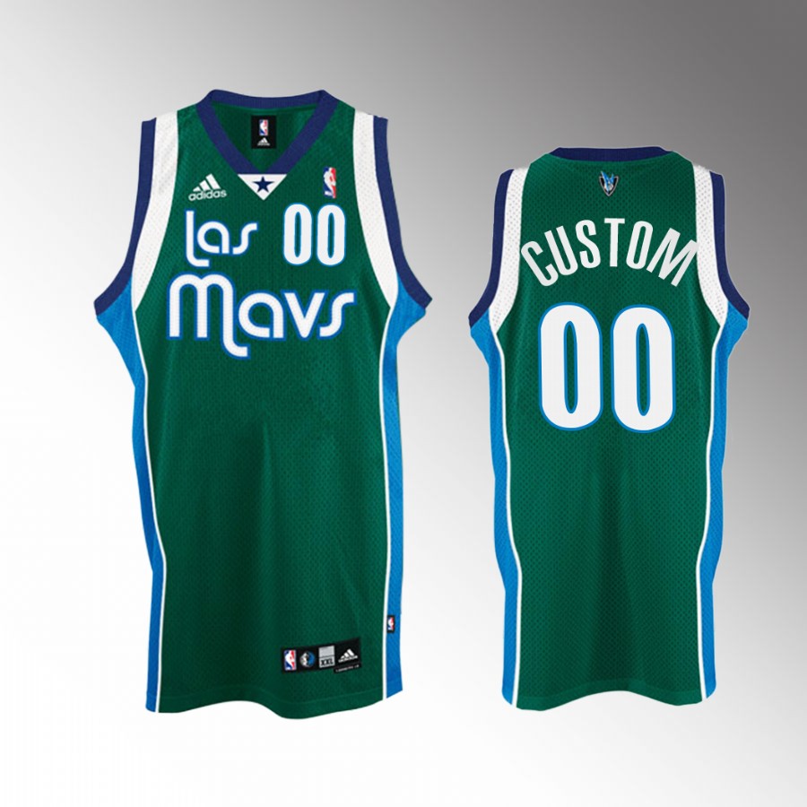 Dallas Mavericks Custom Noche Latina #00 Green Throwback Jersey