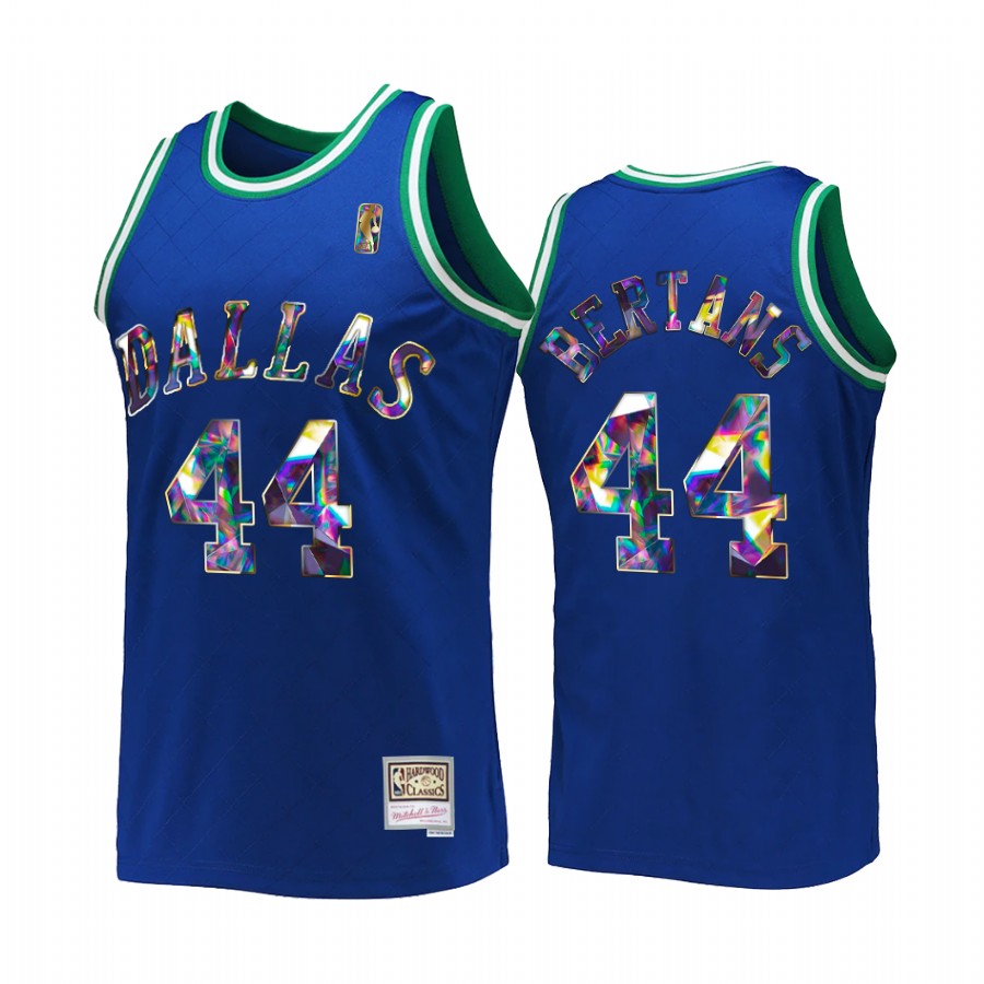 Dallas Mavericks Davis Bertans 75th Anniversary Diamond #44 Blue Retro Jersey
