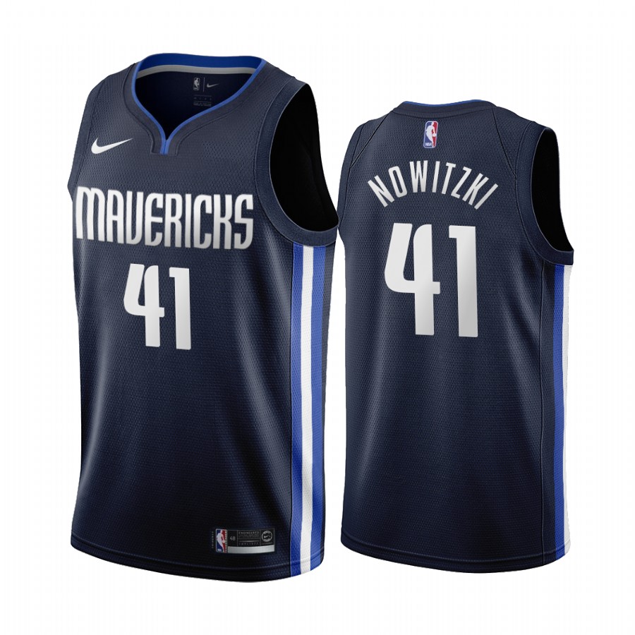 Dallas Mavericks Dirk Nowitzki Navy Statement Latest Jersey