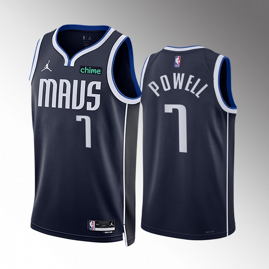 Dallas Mavericks Dwight Powell Statement Edition Navy #7 Jersey Swingman