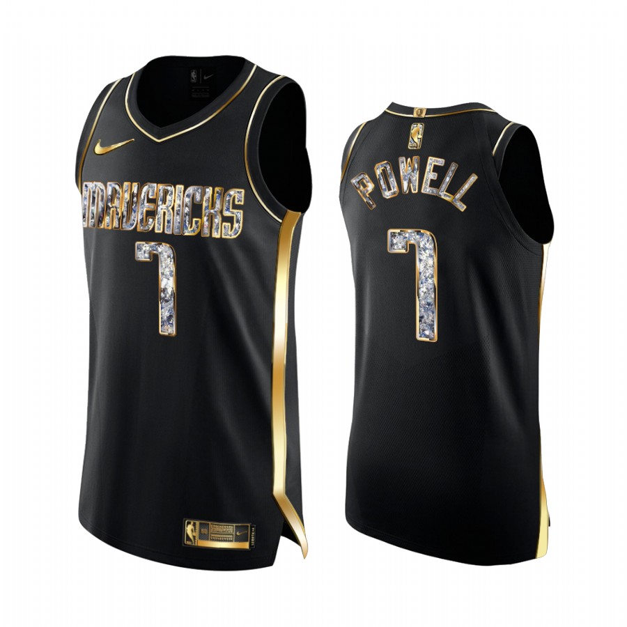 Dallas Mavericks Dwight Powell Black Diamond Edition Jersey Playoffs #7