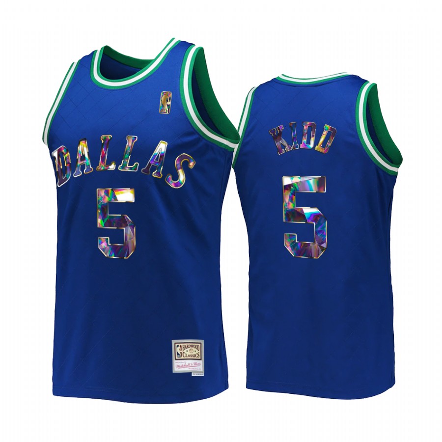 Dallas Mavericks Jason Kidd 75th Anniversary Diamond #5 Blue Retro Jersey