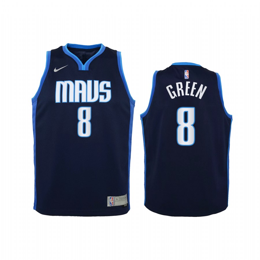 Dallas Mavericks Josh Green Earned Edition Navy Youth Jersey Swingman #8